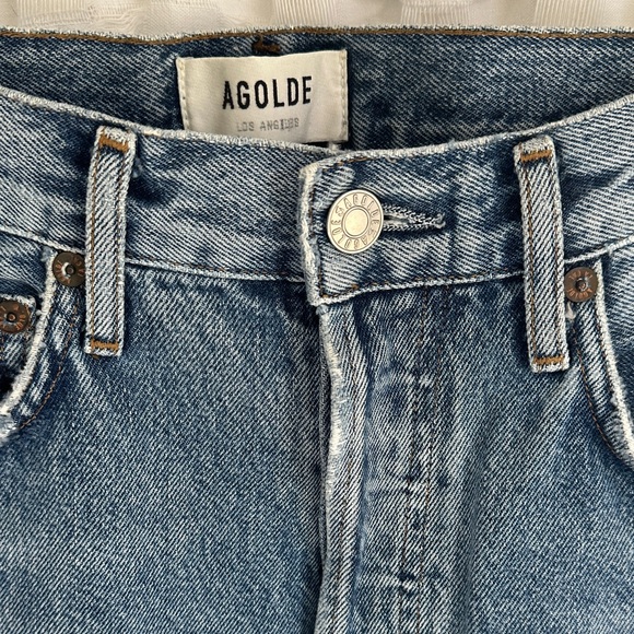 Agolde Denim - Agolde Denim Straight Leg High Waisted Distressed Jeans 25 Organic Cotton